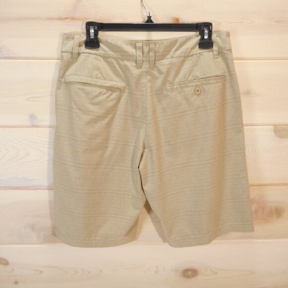 Hang Ten Men's Size 32 Tan Hybrid Board Shorts Flat Front Zip Pockets - Picture 3 of 10
